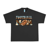 Pigment Black football mom football smiley face Urban Heavy Tee - BarkalooDesign