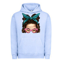 Pigment Grape Ice Messy Bun Mom With Leopard Bandana Urban Hoodie - BundleAndBundleShop