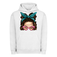 Pigment Lunar Rock Messy Bun Mom With Leopard Bandana Urban Hoodie - BundleAndBundleShop