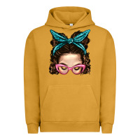 Pigment Peanut Butter Messy Bun Mom With Leopard Bandana Urban Hoodie - BundleAndBundleShop