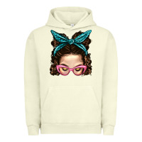 Pigment Pistachio Messy Bun Mom With Leopard Bandana Urban Hoodie - BundleAndBundleShop