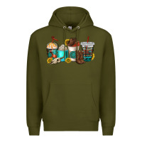 Army Green western coffee cups Premium Hoodie - NancyCooperArtShop