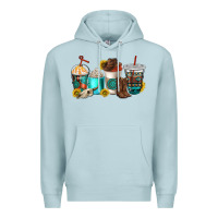 Blue Mist western coffee cups Premium Hoodie - NancyCooperArtShop