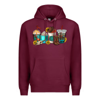 Burgundy western coffee cups Premium Hoodie - NancyCooperArtShop