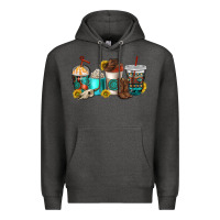 Charcoal Heather western coffee cups Premium Hoodie - NancyCooperArtShop