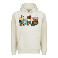 Oatmeal Heather western coffee cups Premium Hoodie - NancyCooperArtShop