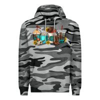 Slate Camo western coffee cups Premium Hoodie - NancyCooperArtShop