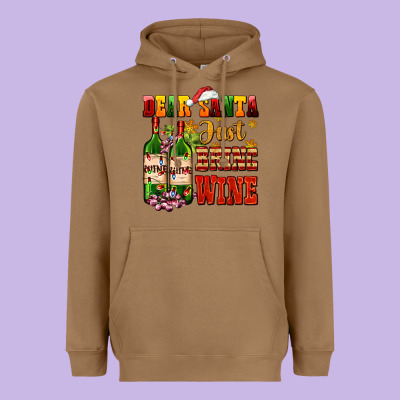 Dear Santa Just Bring Wine Heavyweight Hoodie Designed By Adodesignshop