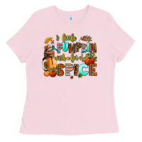 Bubblegum Pink little pumpkin with a lot of spice Ladies Tee - AdoDesignShop