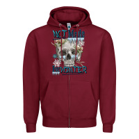 Burgundy not made for winter skull Zipper Hoodie - FaDigitalArtStudio