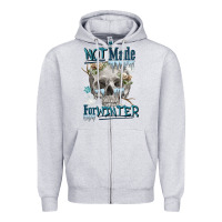 Heather Grey not made for winter skull Zipper Hoodie - FaDigitalArtStudio