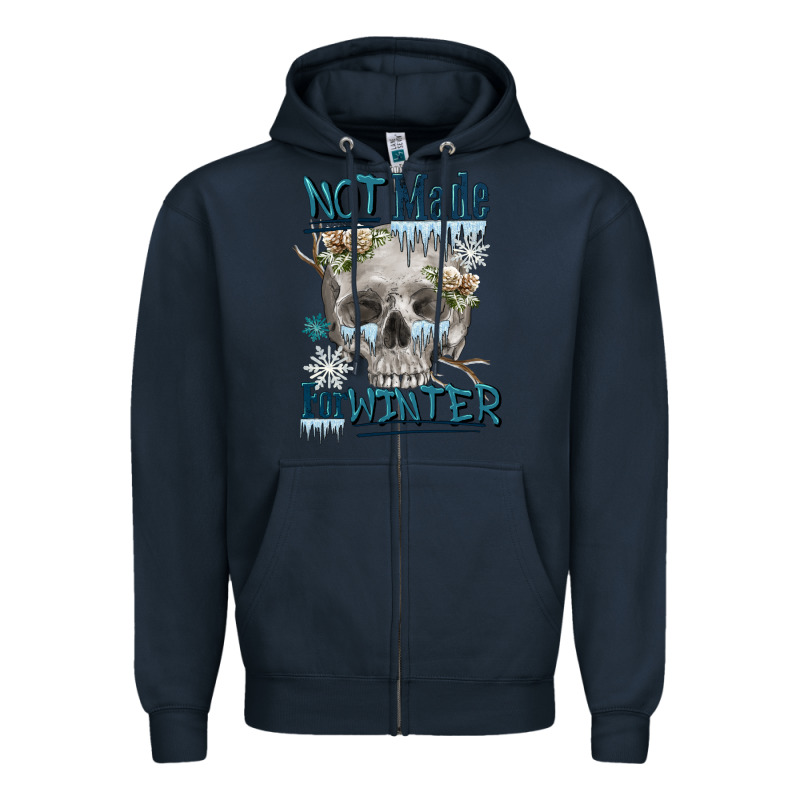 Not Made For Winter Skull Zipper Hoodie by FaDigitalArtStudio | Teevron