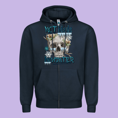 Not Made For Winter Skull Zipper Hoodie Designed By Fadigitalartstudio