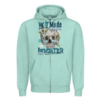 Seafoam not made for winter skull Zipper Hoodie - FaDigitalArtStudio