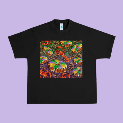 Mardi Gras King Cake And Crawfish Urban Heavy Tee Designed By Ranaportraitstore