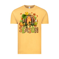 Vintage Mustard Tis' the season Fall American Football Vintage Tee - RanaPortraitStore