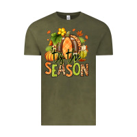 Vintage Olive Tis' the season Fall American Football Vintage Tee - RanaPortraitStore