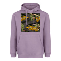 Lavender cactus camouflage school bus seamless pattern Heavyweight Hoodie - BundleAndBundleShop