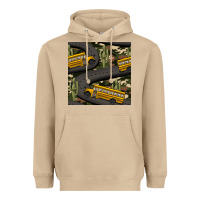 Mushroom cactus camouflage school bus seamless pattern Heavyweight Hoodie - BundleAndBundleShop