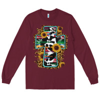 Burgundy western cross Long Sleeve Tee - RanaPortraitStore