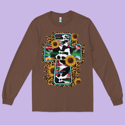 Western Cross Long Sleeve Tee Designed By Ranaportraitstore