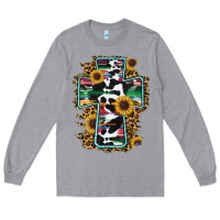 Heather Grey western cross Long Sleeve Tee - RanaPortraitStore