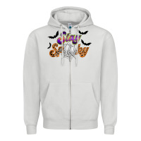 Dove Grey stay spooky Zipper Hoodie - RacoonDesign