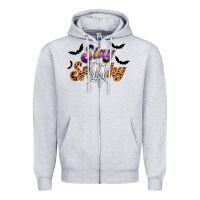 Heather Grey stay spooky Zipper Hoodie - RacoonDesign