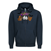 Navy stay spooky Zipper Hoodie - RacoonDesign