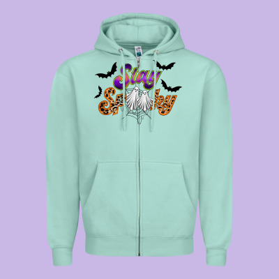 Stay Spooky Zipper Hoodie Designed By Racoondesign