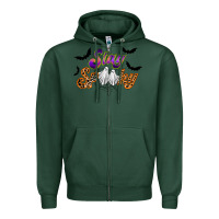 Sports Green stay spooky Zipper Hoodie - RacoonDesign