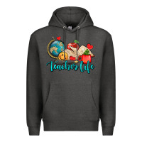 Charcoal Heather teacher life Premium Hoodie - AdoDesignShop