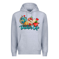 Heather Grey teacher life Premium Hoodie - AdoDesignShop