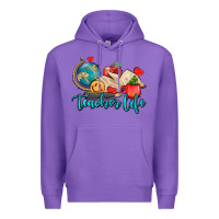 Purple teacher life Premium Hoodie - AdoDesignShop