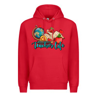 Red teacher life Premium Hoodie - AdoDesignShop
