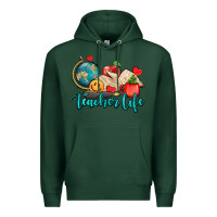 Sports Green teacher life Premium Hoodie - AdoDesignShop