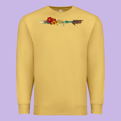 Flowers And Arrow With Gemstone Premium Sweatshirt Designed By Artiststas