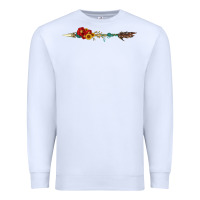 White flowers and arrow with gemstone Premium Sweatshirt - Artiststas