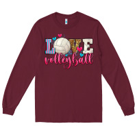 Burgundy love volleyball Long Sleeve Tee - Zillion Design Studio