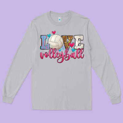 Love Volleyball Long Sleeve Tee Designed By Zillion Design Studio