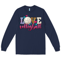 Navy love volleyball Long Sleeve Tee - Zillion Design Studio