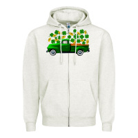Oatmeal Heather st patricks shamrock gold truck Zipper Hoodie - FaDigitalArtStudio