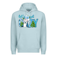 Blue Mist lets get cozy Premium Hoodie - NancyCooperArtShop