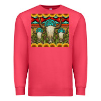 Cardinal bull skulls gemstones and cactus with leopard and aztec Premium Sweatshirt - Artiststas