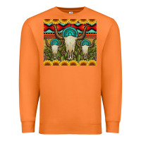 Carrot bull skulls gemstones and cactus with leopard and aztec Premium Sweatshirt - Artiststas