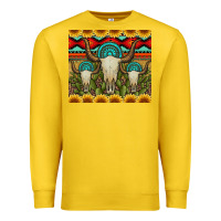 Lemon bull skulls gemstones and cactus with leopard and aztec Premium Sweatshirt - Artiststas