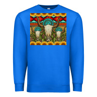 True Royal bull skulls gemstones and cactus with leopard and aztec Premium Sweatshirt - Artiststas