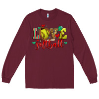 Burgundy love softball Long Sleeve Tee - Zillion Design Studio