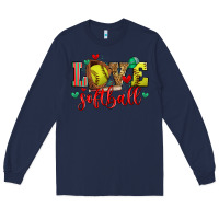 Navy love softball Long Sleeve Tee - Zillion Design Studio