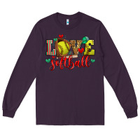 Plum love softball Long Sleeve Tee - Zillion Design Studio